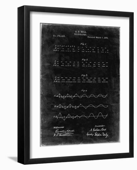PP962-Black Grunge Morse Code Patent Poster-Cole Borders-Framed Giclee Print