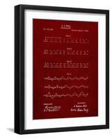 PP962-Burgundy Morse Code Patent Poster-Cole Borders-Framed Giclee Print