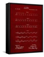 PP962-Burgundy Morse Code Patent Poster-Cole Borders-Framed Stretched Canvas