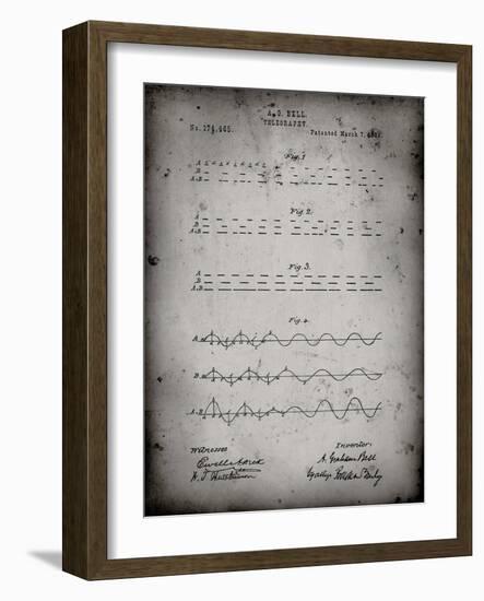 PP962-Faded Grey Morse Code Patent Poster-Cole Borders-Framed Giclee Print