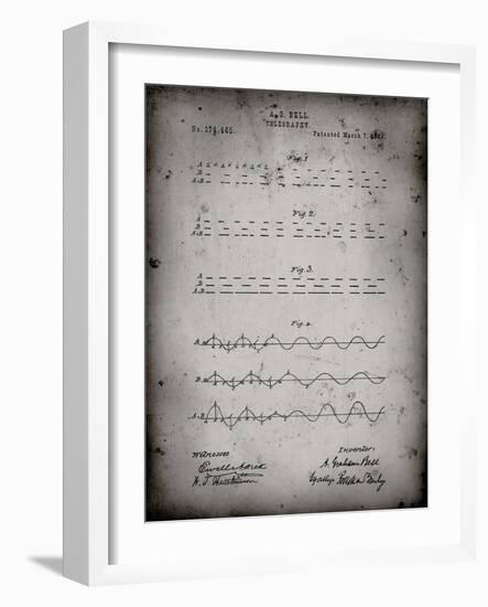 PP962-Faded Grey Morse Code Patent Poster-Cole Borders-Framed Giclee Print