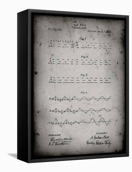 PP962-Faded Grey Morse Code Patent Poster-Cole Borders-Framed Stretched Canvas