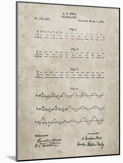 PP962-Sandstone Morse Code Patent Poster-Cole Borders-Mounted Giclee Print