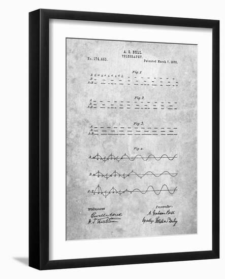 PP962-Slate Morse Code Patent Poster-Cole Borders-Framed Giclee Print