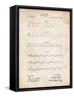 PP962-Vintage Parchment Morse Code Patent Poster-Cole Borders-Framed Stretched Canvas