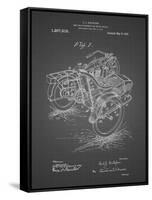 PP963-Black Grid Motorcycle Sidecar 1918 Patent Poster-Cole Borders-Framed Stretched Canvas