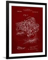 PP963-Burgundy Motorcycle Sidecar 1918 Patent Poster-Cole Borders-Framed Giclee Print