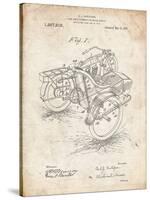 PP963-Vintage Parchment Motorcycle Sidecar 1918 Patent Poster-Cole Borders-Stretched Canvas