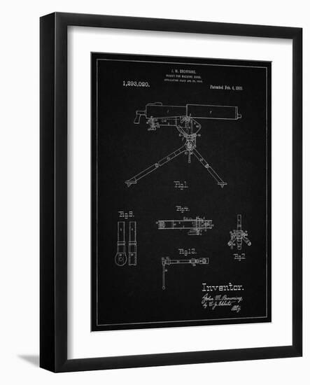 PP964-Vintage Black Mount for Machine Gun Patent Poster-Cole Borders-Framed Giclee Print