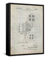 PP966-Antique Grid Parchment Movie Projector 1933 Patent Poster-Cole Borders-Framed Stretched Canvas