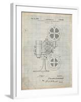 PP966-Antique Grid Parchment Movie Projector 1933 Patent Poster-Cole Borders-Framed Giclee Print