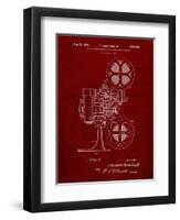 PP966-Burgundy Movie Projector 1933 Patent Poster-Cole Borders-Framed Premium Giclee Print