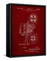 PP966-Burgundy Movie Projector 1933 Patent Poster-Cole Borders-Framed Stretched Canvas