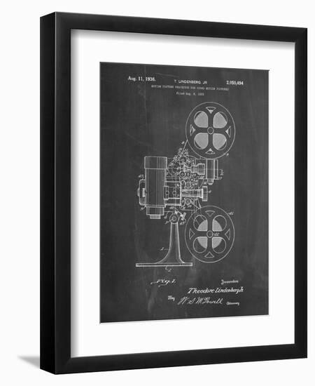 PP966-Chalkboard Movie Projector 1933 Patent Poster-Cole Borders-Framed Premium Giclee Print