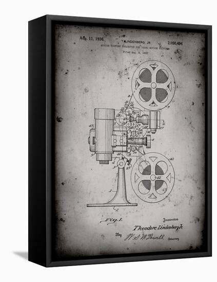 PP966-Faded Grey Movie Projector 1933 Patent Poster-Cole Borders-Framed Stretched Canvas