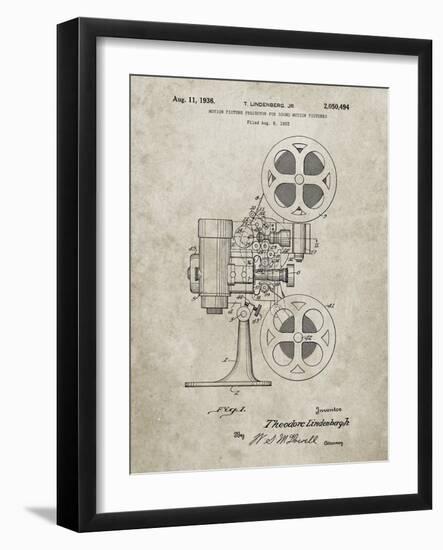 PP966-Sandstone Movie Projector 1933 Patent Poster-Cole Borders-Framed Giclee Print