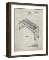 PP967-Antique Grid Parchment Musser Marimba Patent Poster-Cole Borders-Framed Giclee Print