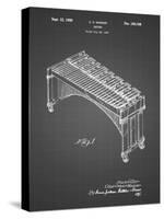 PP967-Black Grid Musser Marimba Patent Poster-Cole Borders-Stretched Canvas