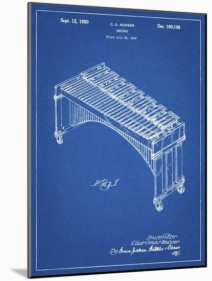 PP967-Blueprint Musser Marimba Patent Poster-Cole Borders-Mounted Giclee Print