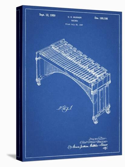 PP967-Blueprint Musser Marimba Patent Poster-Cole Borders-Stretched Canvas