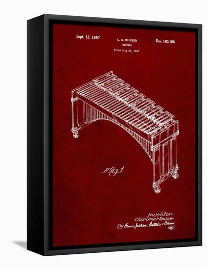 PP967-Burgundy Musser Marimba Patent Poster-Cole Borders-Framed Stretched Canvas
