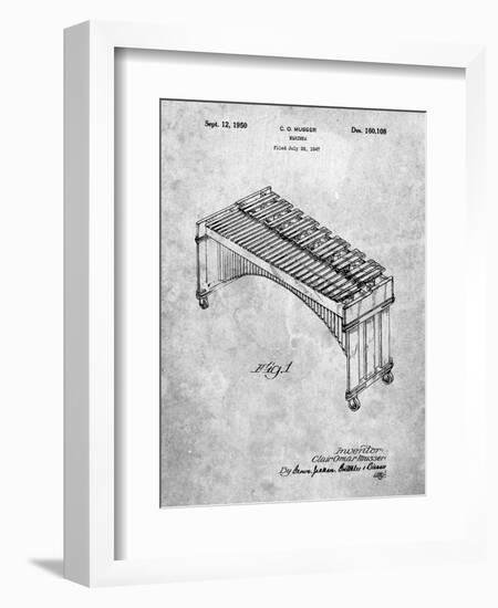 PP967-Slate Musser Marimba Patent Poster-Cole Borders-Framed Giclee Print