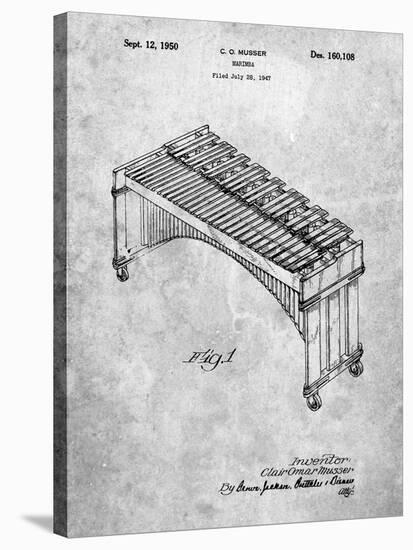PP967-Slate Musser Marimba Patent Poster-Cole Borders-Stretched Canvas
