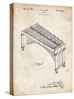 PP967-Vintage Parchment Musser Marimba Patent Poster-Cole Borders-Stretched Canvas