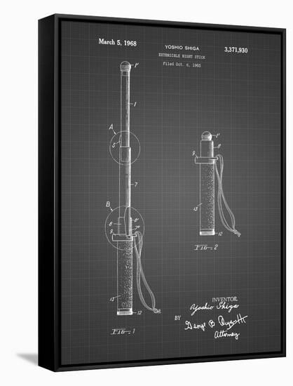 PP970-Black Grid Night Stick Patent Poster-Cole Borders-Framed Stretched Canvas
