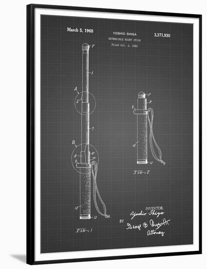 PP970-Black Grid Night Stick Patent Poster-Cole Borders-Framed Premium Giclee Print