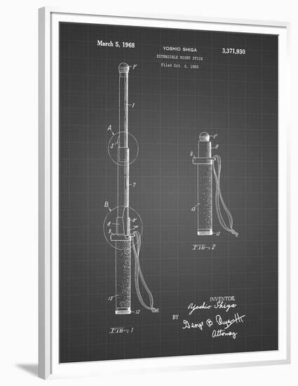 PP970-Black Grid Night Stick Patent Poster-Cole Borders-Framed Premium Giclee Print