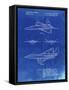 PP972-Faded Blueprint Northrop F-23 Fighter Stealth Plane Patent-Cole Borders-Framed Stretched Canvas