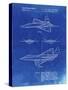 PP972-Faded Blueprint Northrop F-23 Fighter Stealth Plane Patent-Cole Borders-Stretched Canvas