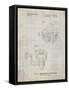 PP973-Antique Grid Parchment Open Face Spinning Fishing Reel Patent Poster-Cole Borders-Framed Stretched Canvas