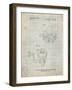 PP973-Antique Grid Parchment Open Face Spinning Fishing Reel Patent Poster-Cole Borders-Framed Giclee Print