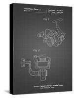 PP973-Black Grid Open Face Spinning Fishing Reel Patent Poster-Cole Borders-Stretched Canvas