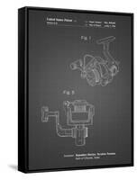 PP973-Black Grid Open Face Spinning Fishing Reel Patent Poster-Cole Borders-Framed Stretched Canvas