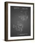 PP973-Black Grid Open Face Spinning Fishing Reel Patent Poster-Cole Borders-Framed Giclee Print