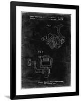 PP973-Black Grunge Open Face Spinning Fishing Reel Patent Poster-Cole Borders-Framed Giclee Print