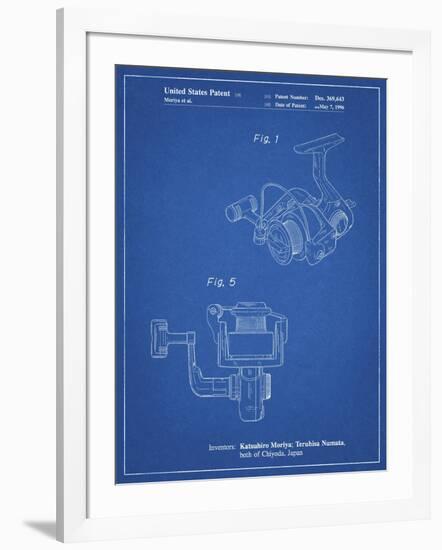 PP973-Blueprint Open Face Spinning Fishing Reel Patent Poster-Cole Borders-Framed Giclee Print