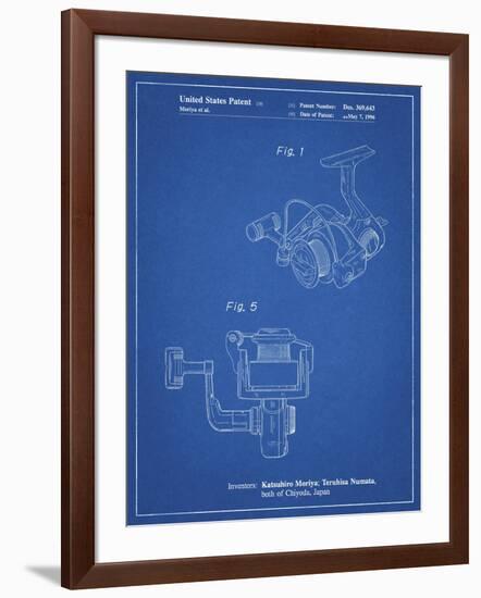 PP973-Blueprint Open Face Spinning Fishing Reel Patent Poster-Cole Borders-Framed Giclee Print