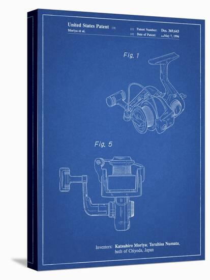 PP973-Blueprint Open Face Spinning Fishing Reel Patent Poster-Cole Borders-Stretched Canvas