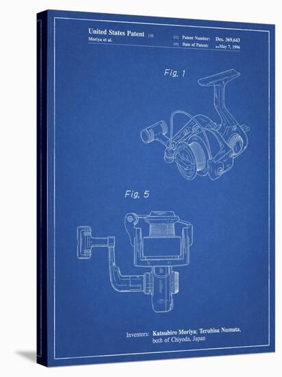 PP973-Blueprint Open Face Spinning Fishing Reel Patent Poster-Cole Borders-Stretched Canvas