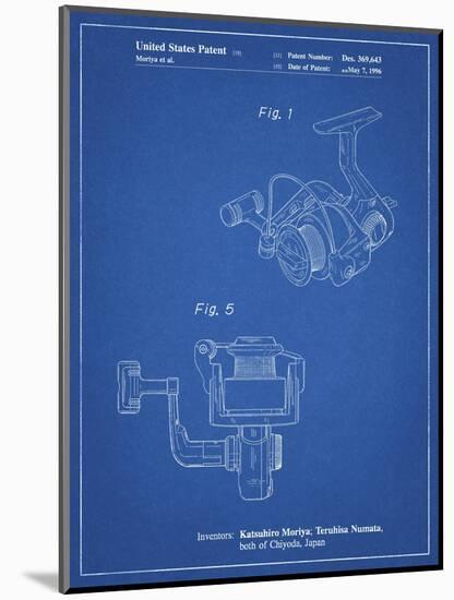 PP973-Blueprint Open Face Spinning Fishing Reel Patent Poster-Cole Borders-Mounted Giclee Print