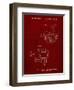 PP973-Burgundy Open Face Spinning Fishing Reel Patent Poster-Cole Borders-Framed Giclee Print