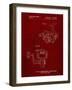 PP973-Burgundy Open Face Spinning Fishing Reel Patent Poster-Cole Borders-Framed Giclee Print