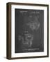 PP973-Chalkboard Open Face Spinning Fishing Reel Patent Poster-Cole Borders-Framed Giclee Print