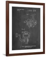 PP973-Chalkboard Open Face Spinning Fishing Reel Patent Poster-Cole Borders-Framed Giclee Print