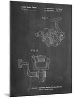 PP973-Chalkboard Open Face Spinning Fishing Reel Patent Poster-Cole Borders-Mounted Giclee Print