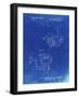 PP973-Faded Blueprint Open Face Spinning Fishing Reel Patent Poster-Cole Borders-Framed Giclee Print